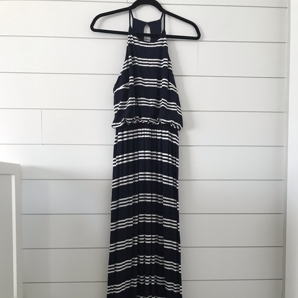 Loft Navy Striped Dress Size S